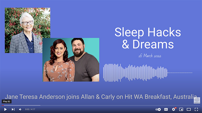 Sleep Hacks and Dreams Jane Teresa Anderson Hit WA Breakfast